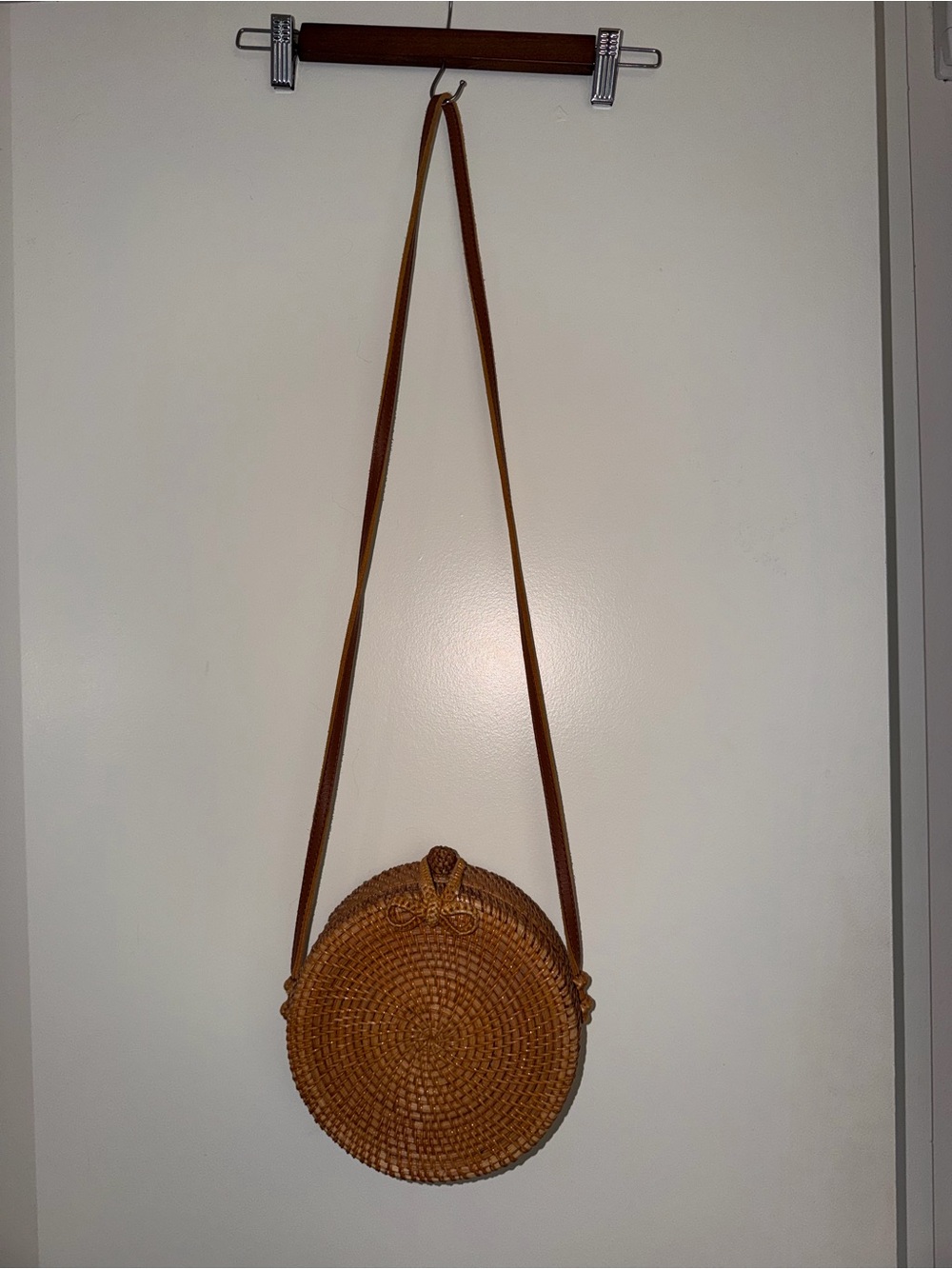 T.J.Maxx Round Woven Crossbody Bag in Brown
